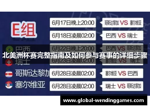 北美洲杯赛完整指南及如何参与赛事的详细步骤 北美洲杯赛完整指南及如何参与赛事的详细步骤